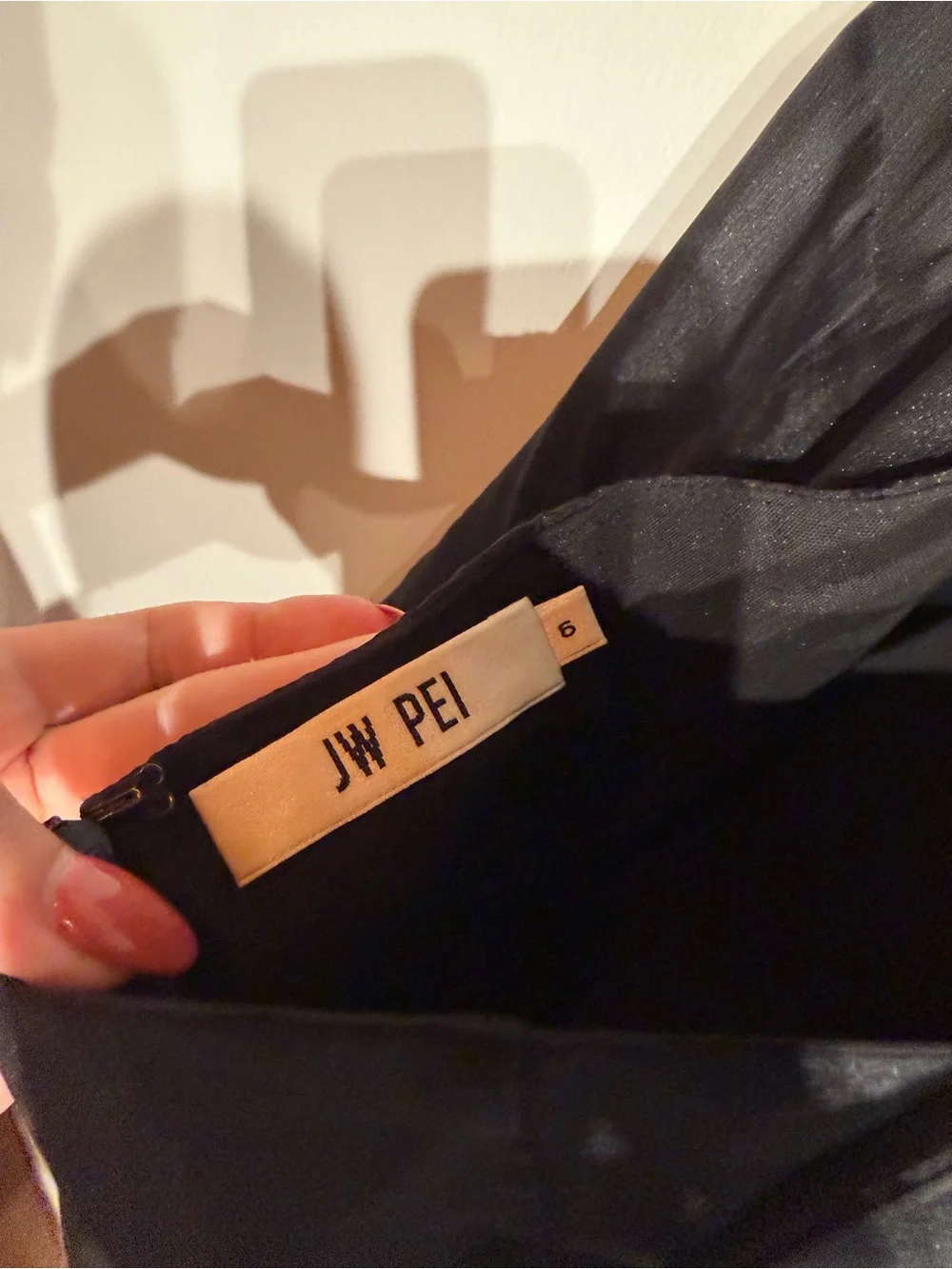 JW PEI Black Halter Mini Dress with 3D Floral Appliqué - Picture 5 of 5